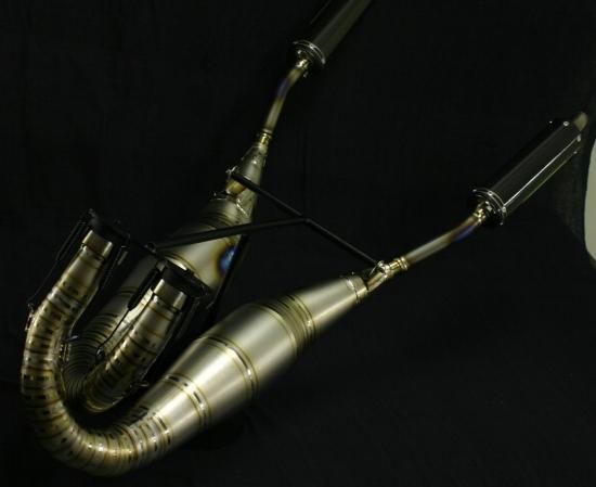 RZ/RZR チタンクロスレーシングチャンバー（350/250） 受注生産 - TOSH