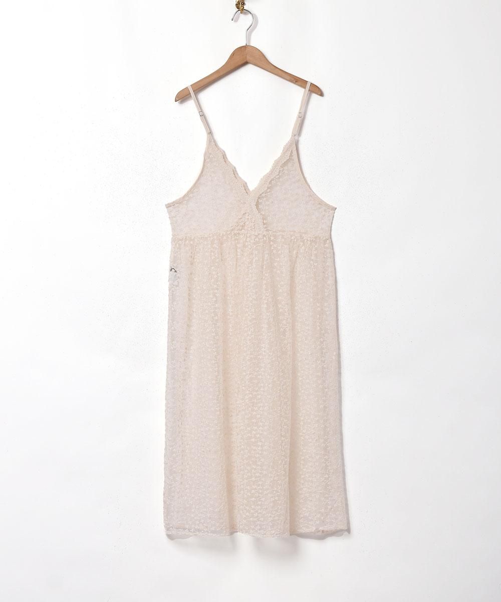 2色展開】「Meridian」チュールレース キャミソールワンピース - 古着