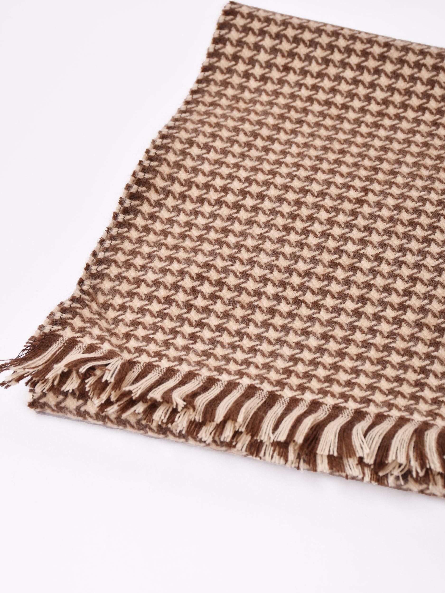 千鳥格子柄 マフラー | ブラウン - 古着屋グレープフルーツ ムーン