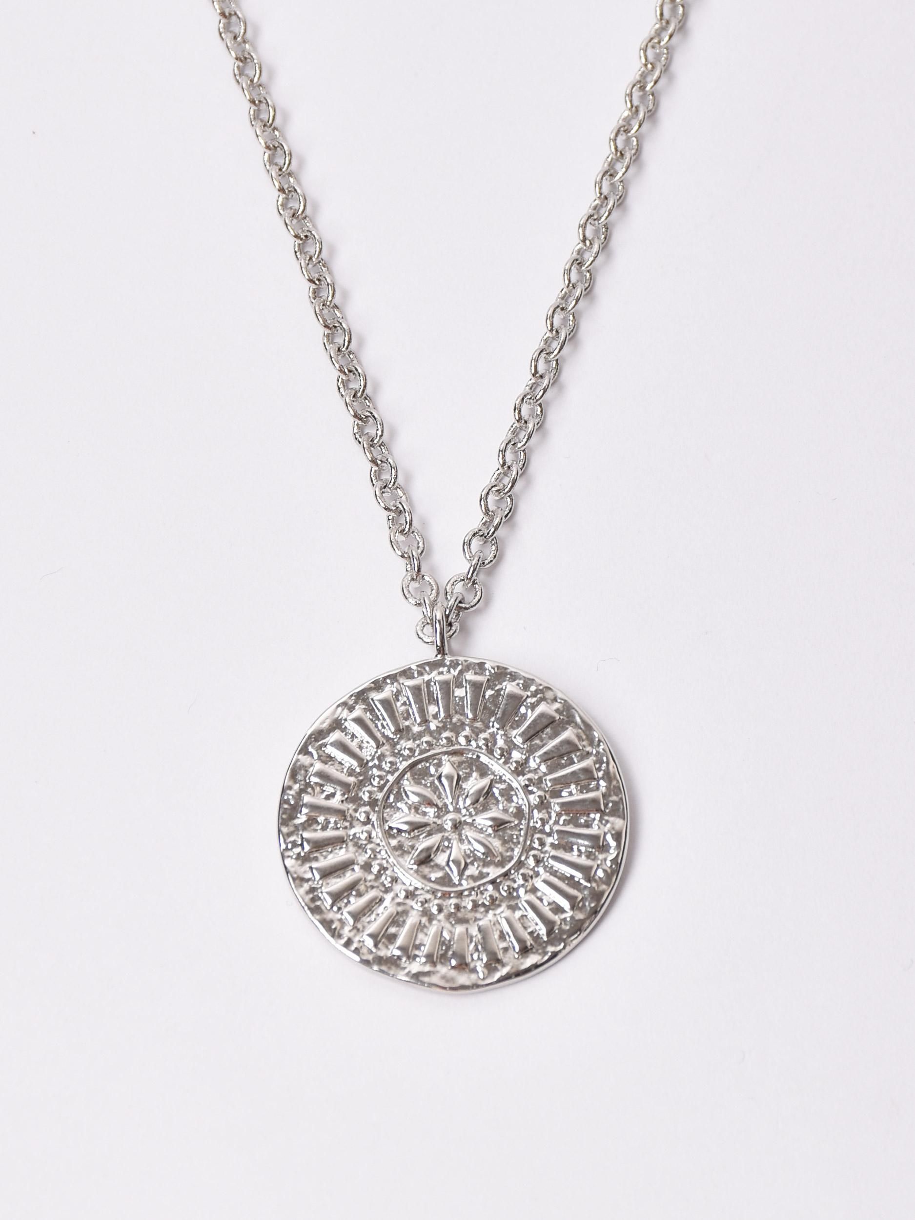 花モチーフ コインネックレス | シルバー - 古着屋グレープフルーツ