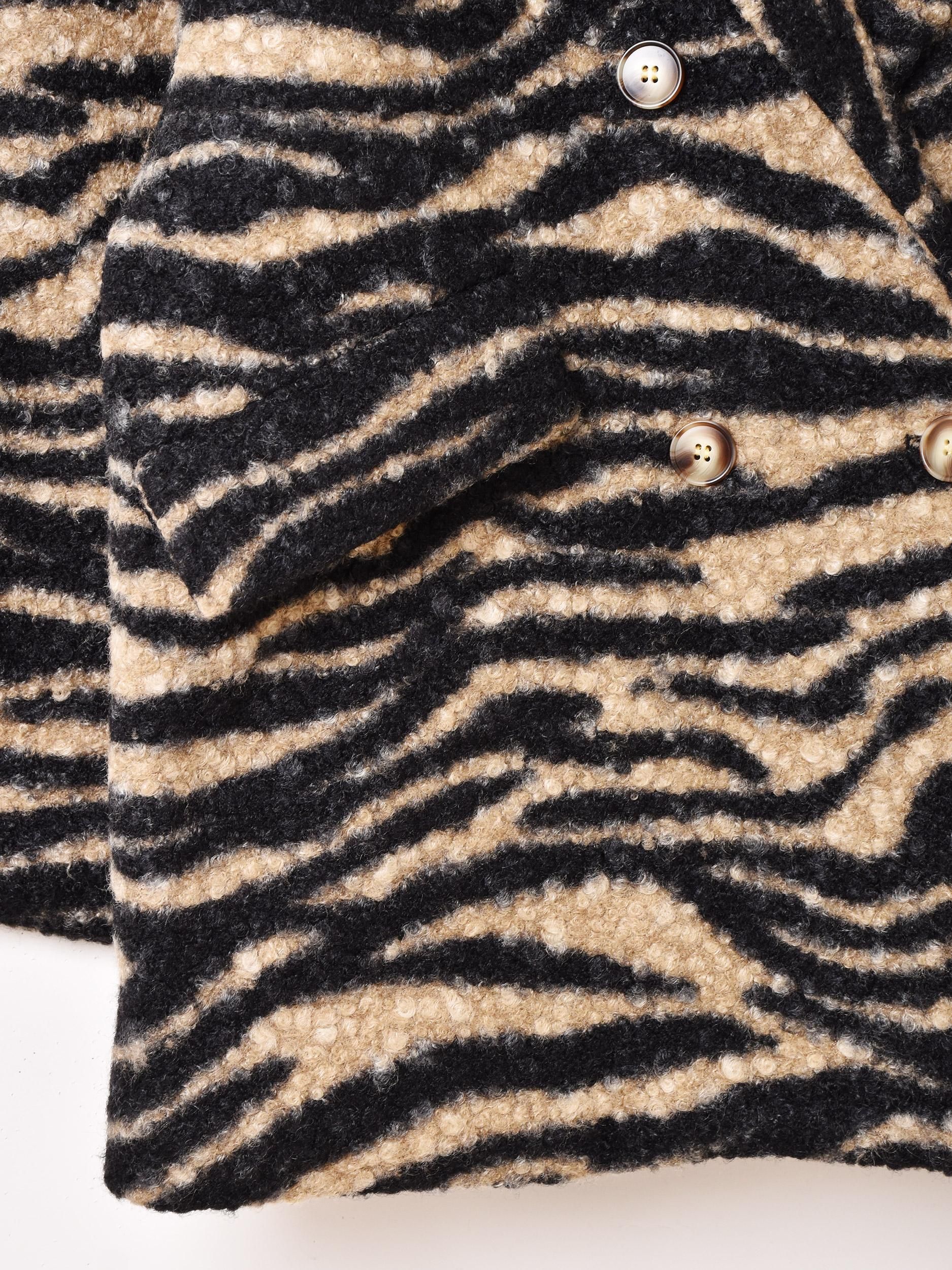 ゼブラ柄ショートコート | Meridian - 古着屋グレープフルーツ ムーン