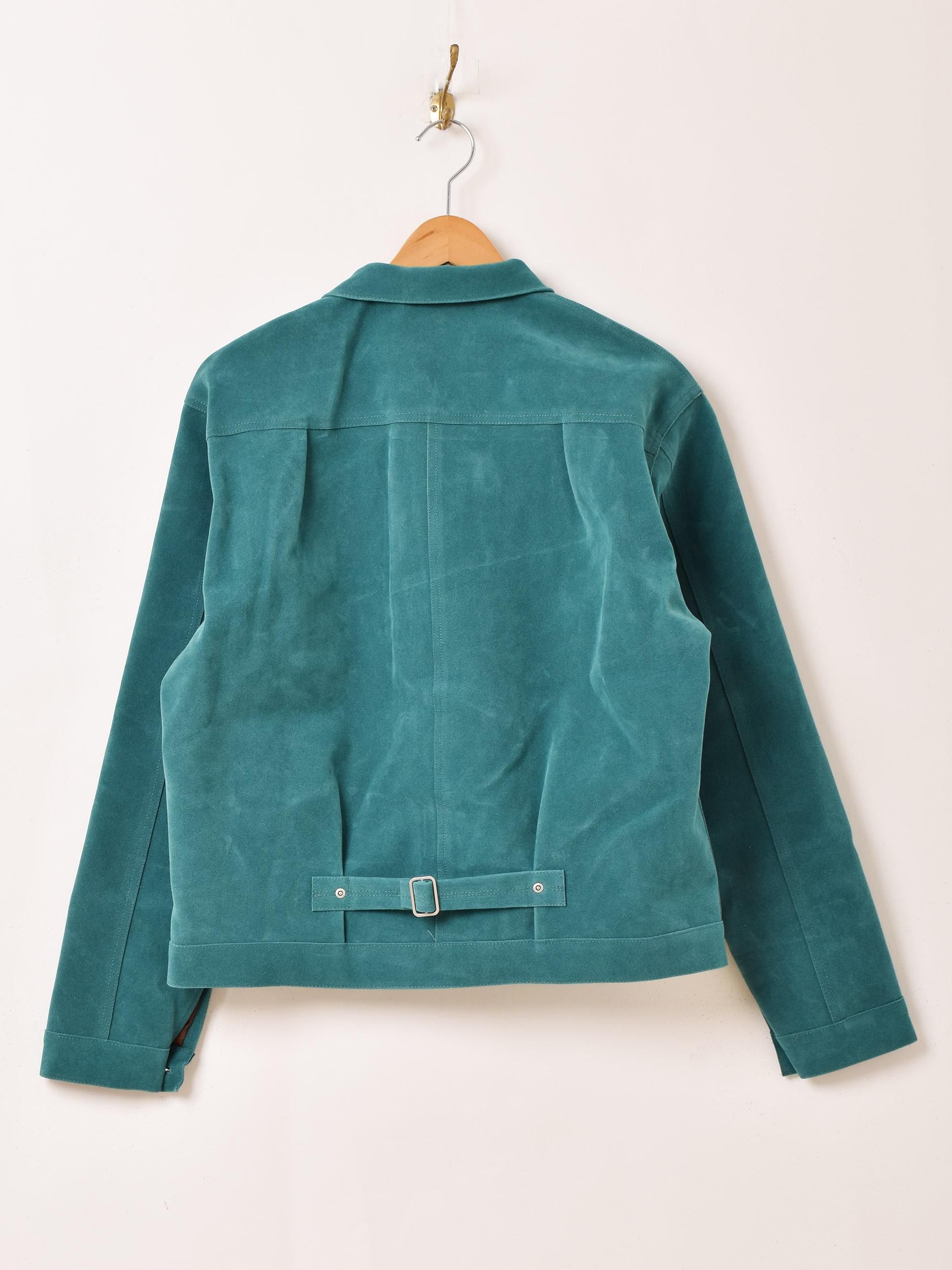 2色展開】「Backers」1stタイプ フェイクスエード ジャケット グリーン