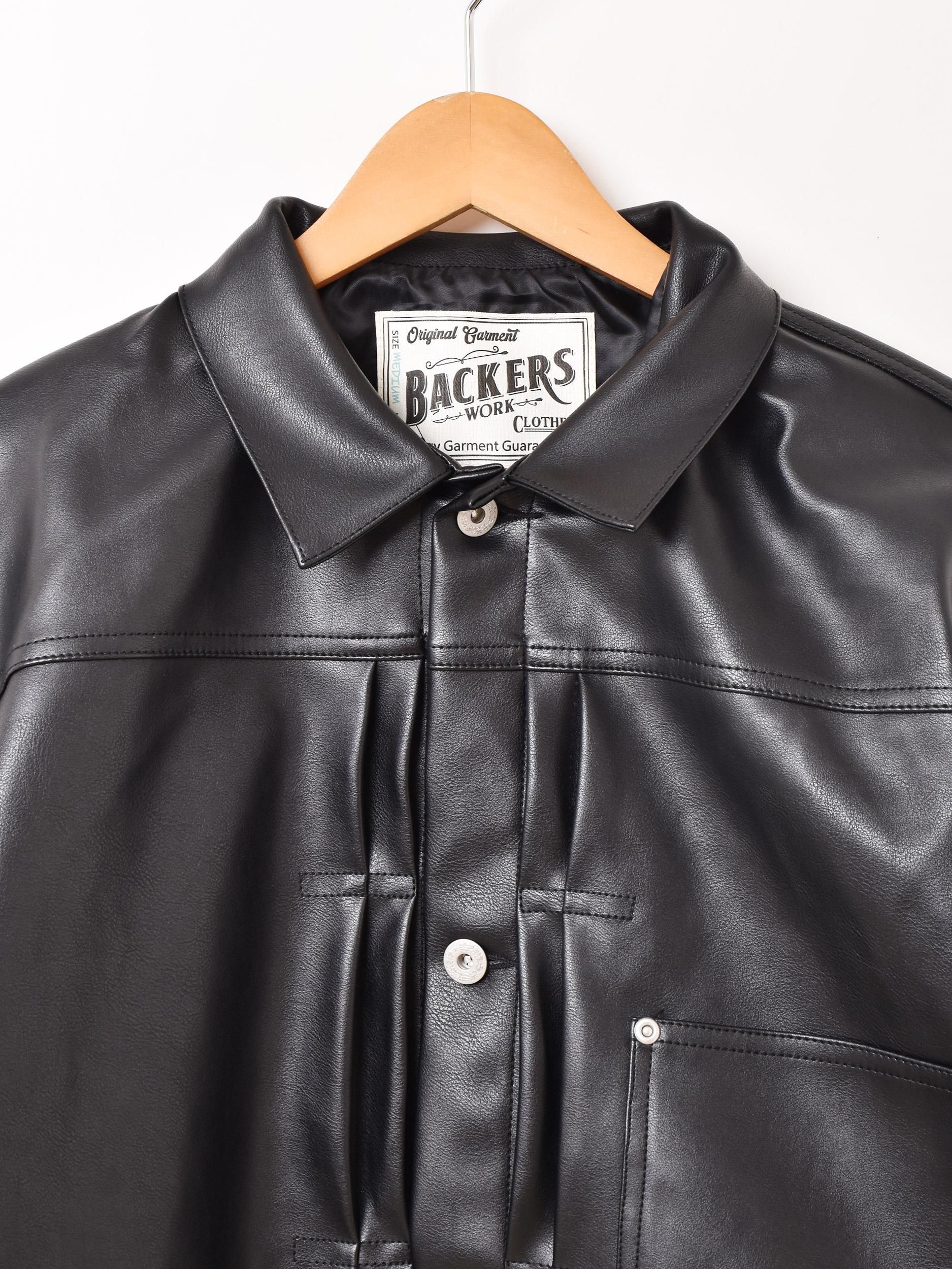 Backers 1stタイプ フェイクレザージャケット | ブラック - 古着屋