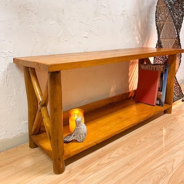 チークの根の収納ベンチ テレビ台にも！ 大（ナチュラル）