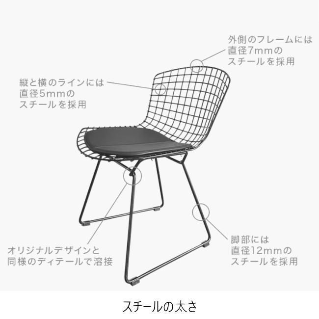 ワイヤーチェア ブラック｜ハリー・ベルトイア | デザイナーズ家具