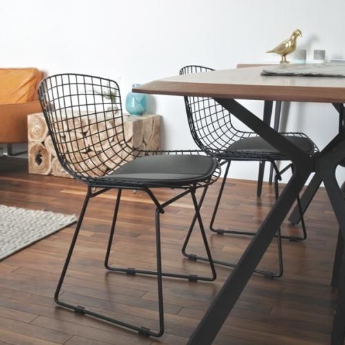 ワイヤーチェア ブラック｜ハリー・ベルトイア | デザイナーズ家具