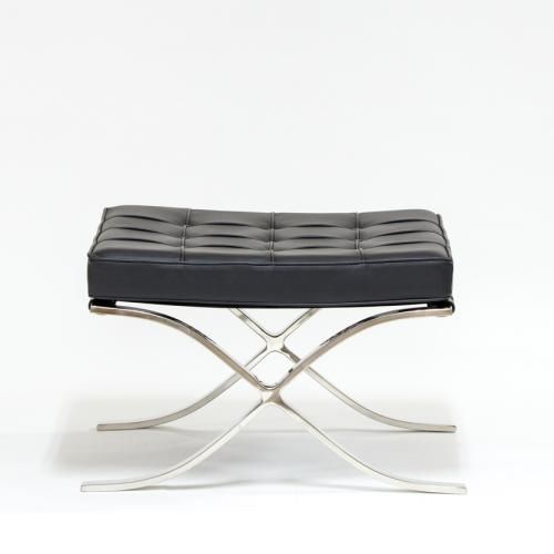 ミース・ファン・デル・ローエ】 バルセロナ オットマン本革ブラック