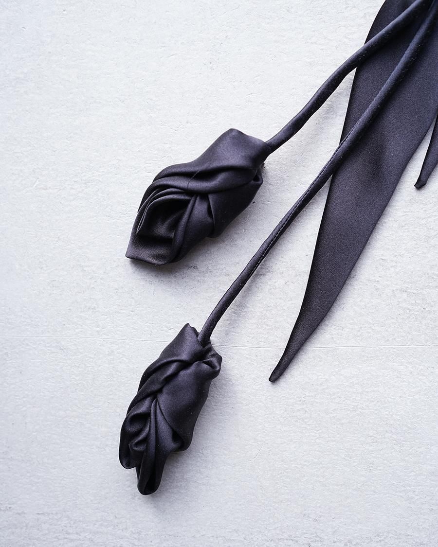 Mame Kurogouchi Floral Motif Silk Belt - Altamira