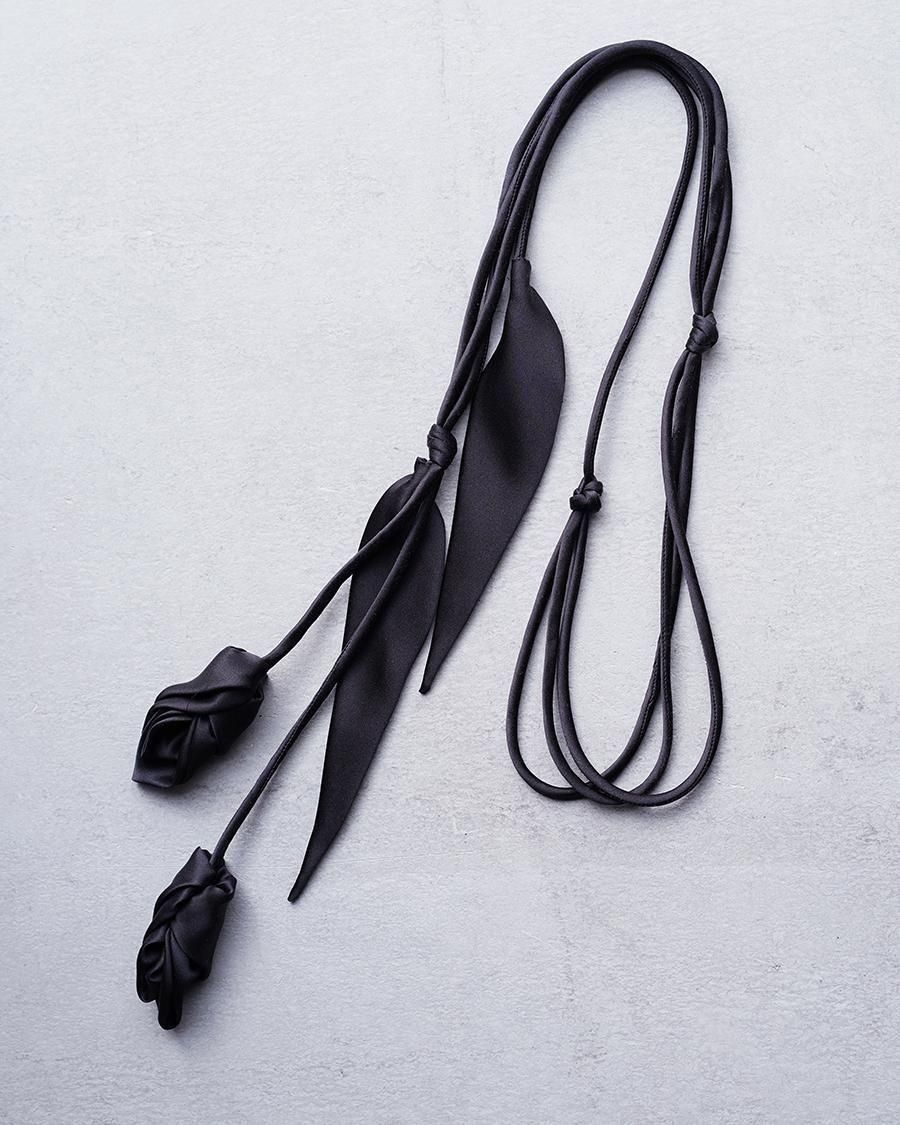 Mame Kurogouchi Floral Motif Silk Belt - Altamira