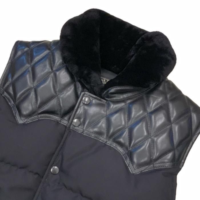 SKULL FLIGHT スカルフライト】ベスト / LEATHER DOWN VEST：SFV21ｰ001