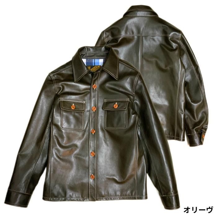 Y'2 LEATHER/ワイツーレザー】レザーシャツ/OS-11 OIL SOFT LEATHER