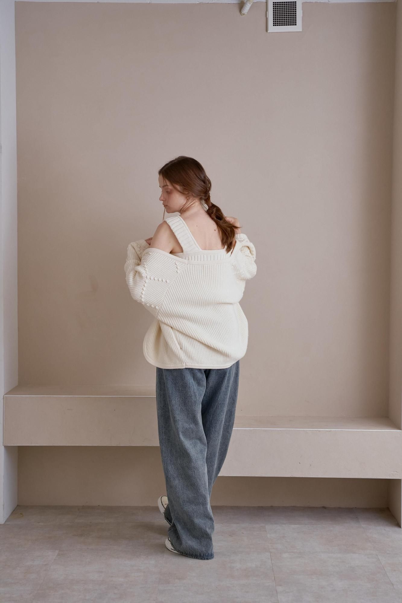 サイドタックデニムパンツ（BLUE） - PINUE