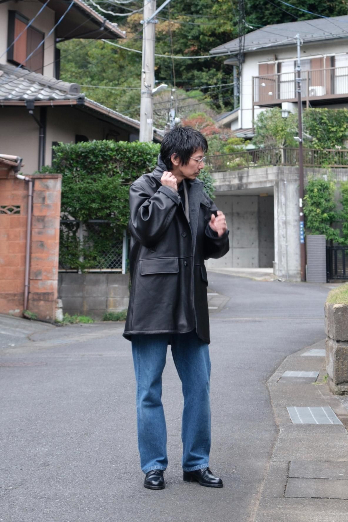 Lamb Leather Car Coat - 商品帖 | 柿乃葉 / KAKINOHAHANARE