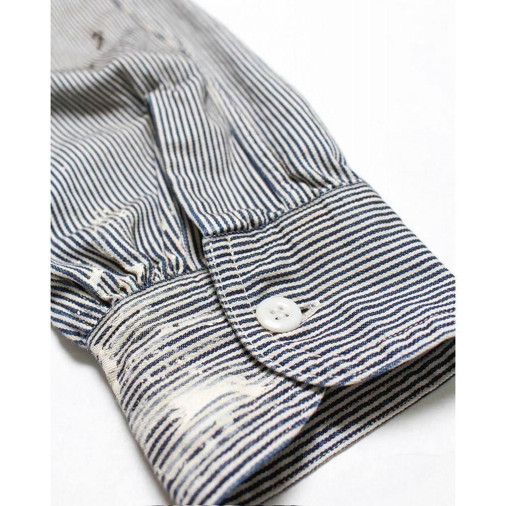 BOWWOW「WORK HICKORY STRIPE PO SHIRTS - プルオーバージップシャツ