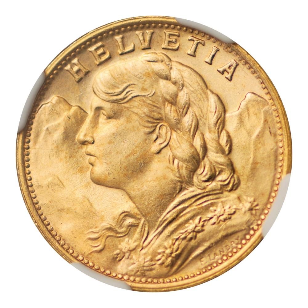 スイス1949年（B）20フラン金貨 NGC MS65 - セキグチは1964年創業の
