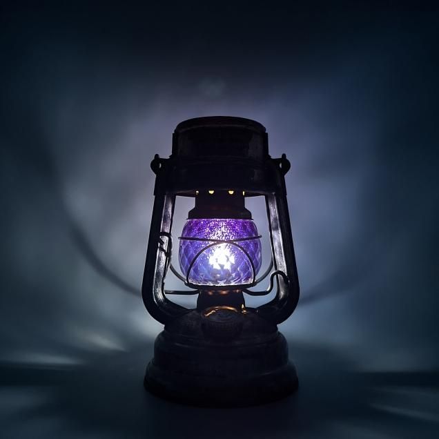 Magma Glass Studio【ランタングローブ】Silver Blue