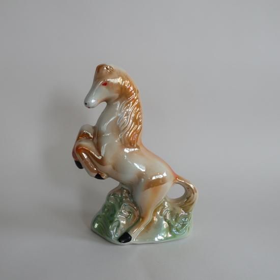 Vintage Horse Ceramic object/ビンテージ 陶器製 馬 オブジェ/置物(A543)