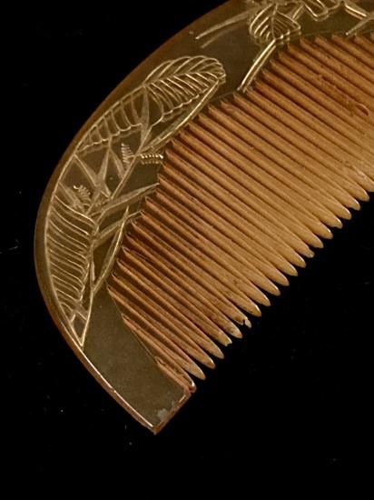 葉図 本鼈甲 18金 金線細工 櫛」(K18刻印入) - 正尚堂