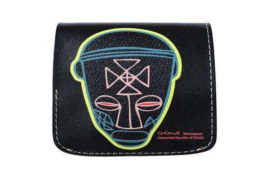 限定】小さい財布 小さいふ。アフリカンマスク「CHOKWE & LWALWA
