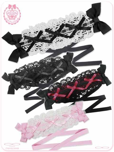 8WH033 ソルシェールリボントトロイスヘッドドレス(甘ロリ、クラシック