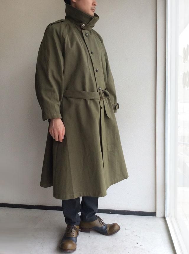 1950's Dead French Military Duck Motorcycle Coat Khaki - マメチコ
