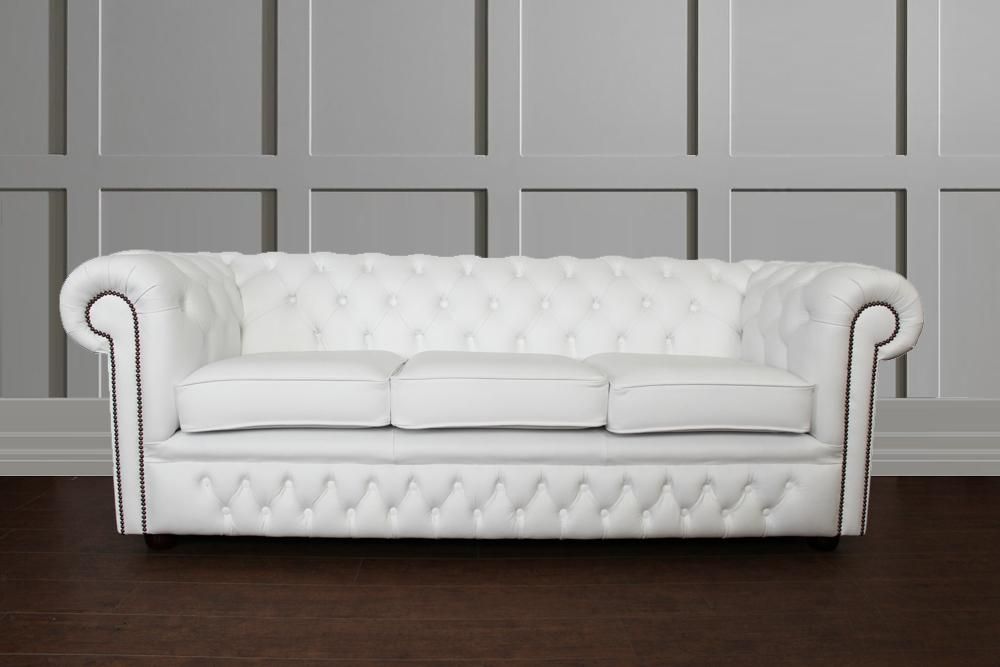 エセックス 3シーター チェスターフィールドソファ プレミアムホワイト