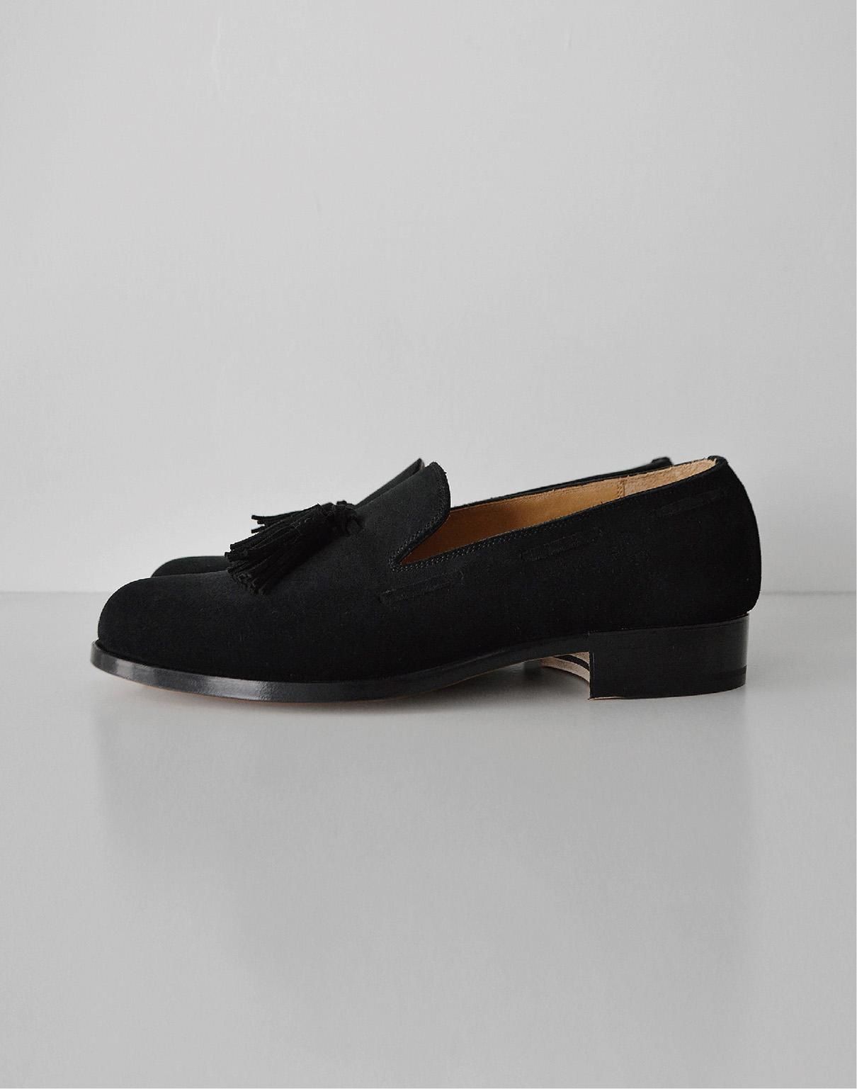forme Suede Tassel loafer plain toe black