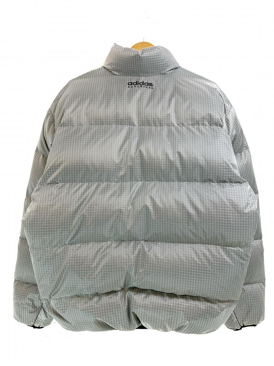 90s adidas ADVENTURE Logo Down Jacket 銀 L相当 アディダス