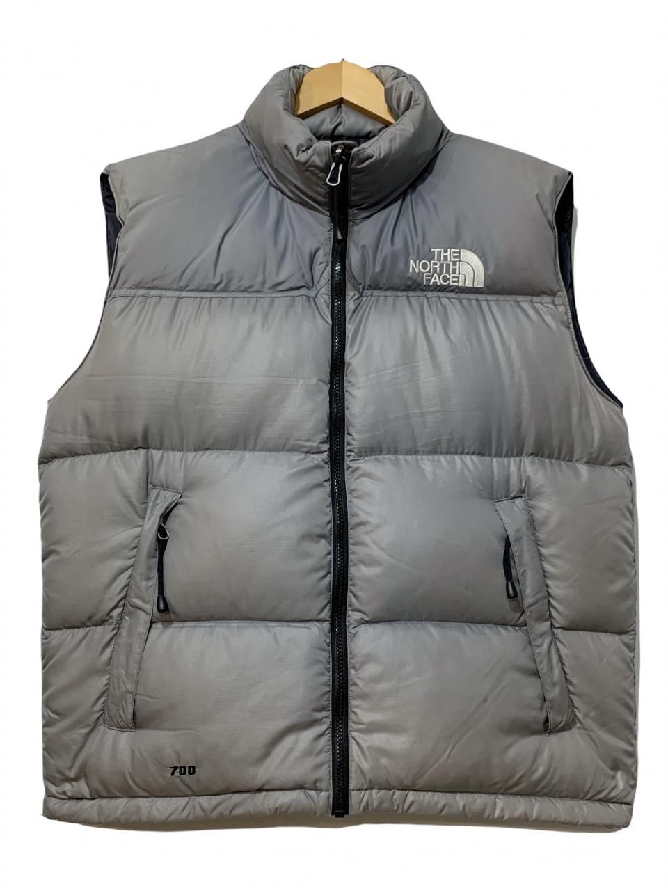 90s~00s THE NORTH FACE Nuptse Vest 灰 Women's L ノースフェイス