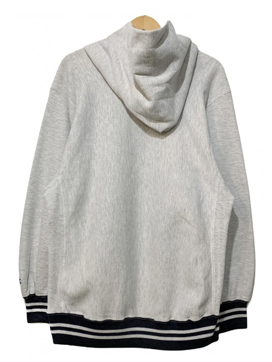 USA製 90s Champion R/W Line Rib Sweat Hoodie 灰黒 XL 刺繍タグ