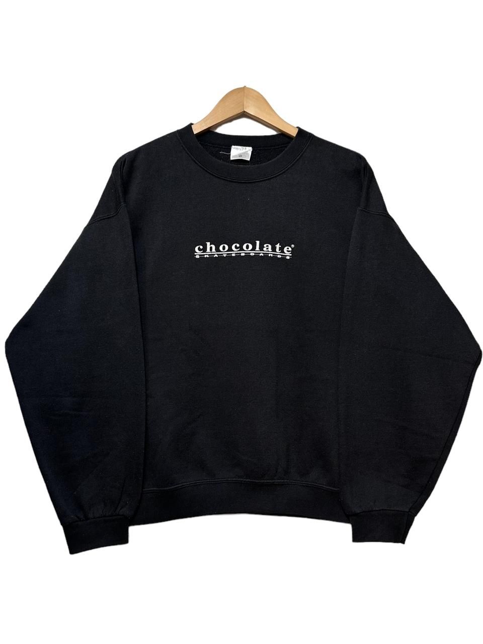 90s Chocolate Skateboards Logo Sweatshirt 黒 L チョコレート