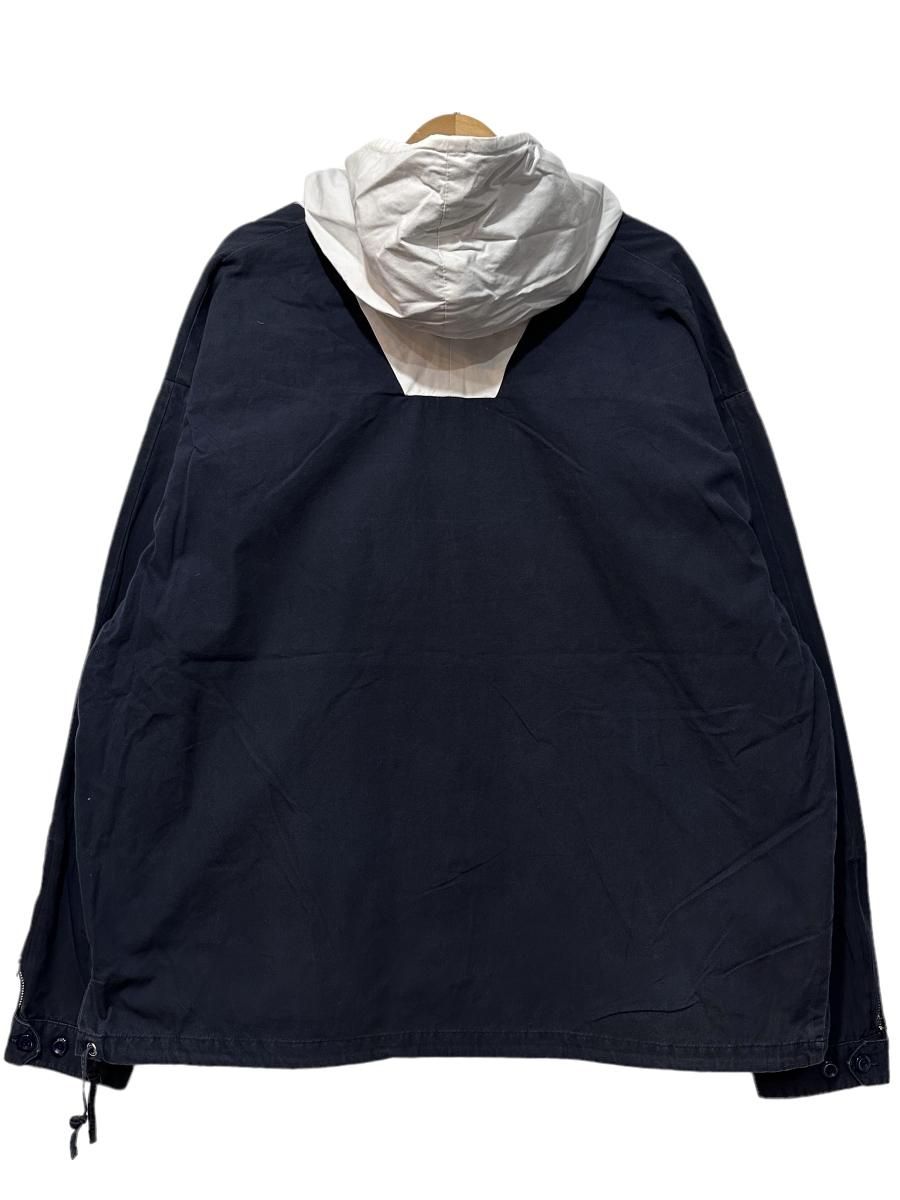 90s J.CREW 2 Tone Cotton Anorak Parka 紺白 XL ジェイクルー