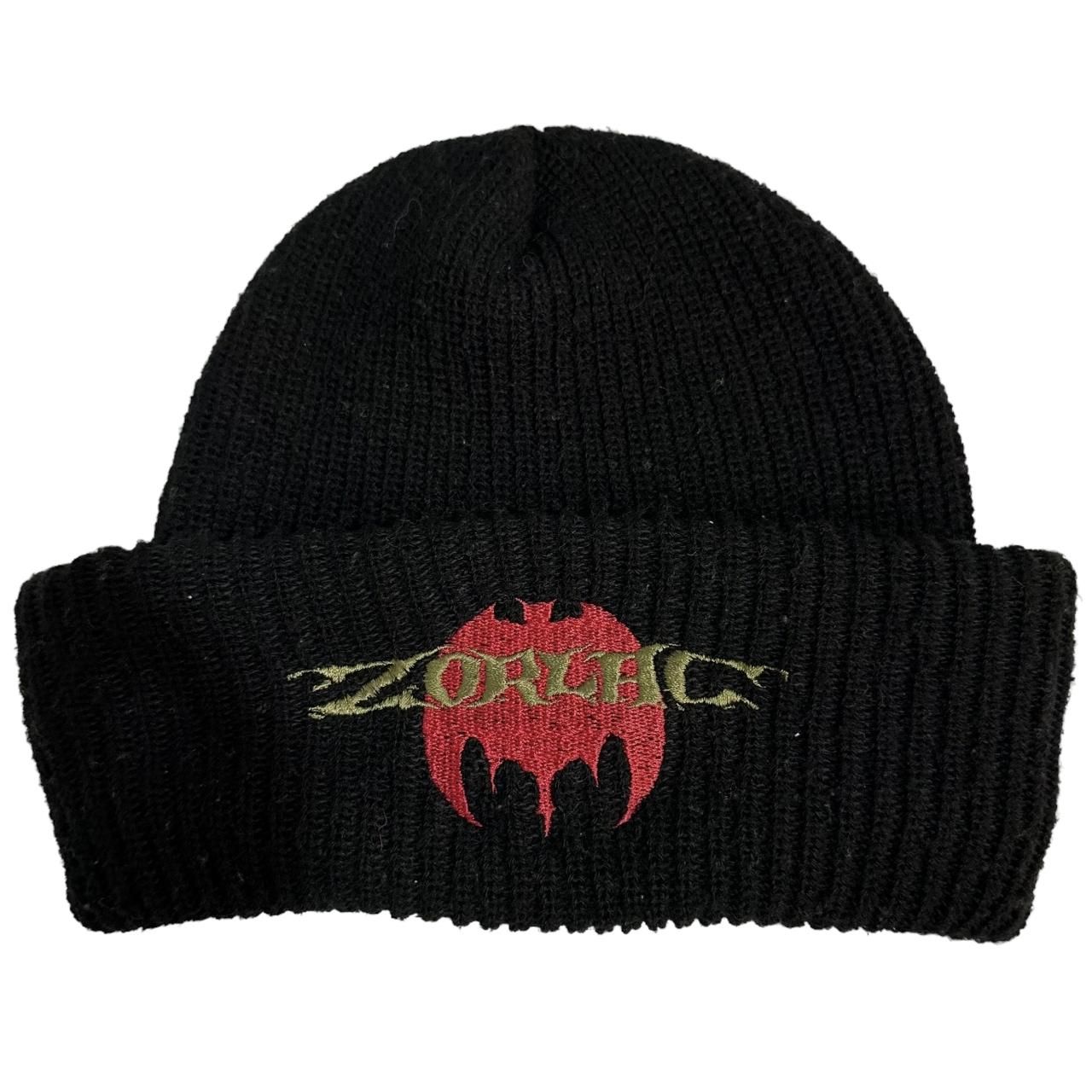 90s ZORLAC Logo Knit Cap 黒 ゾーラック ニットキャップ ビーニー OLD