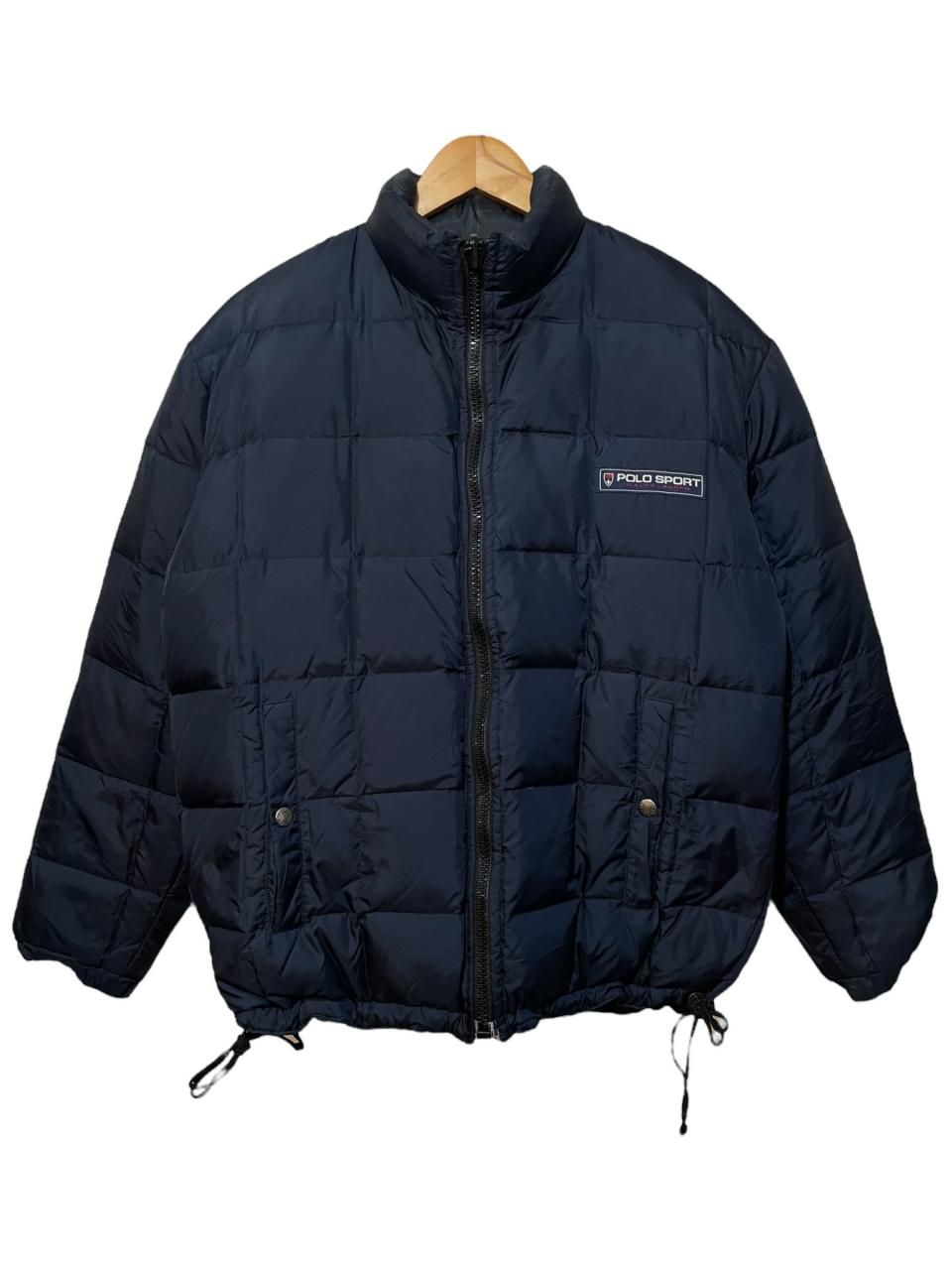 POLO SPORT リバーシブル ダウンジャケット キルティング 紺/紺黒赤 M