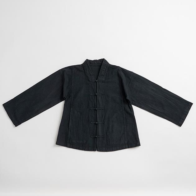 ヂェン先生の日常着｜V ネックチャイナジャケット / ブラック