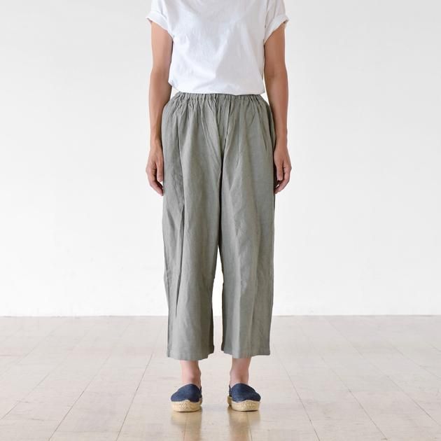 ヂェン先生の日常着｜ワイドパンツ ライトグレー - ファッション