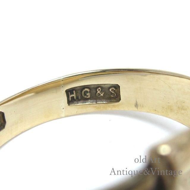 ヴィンテージ イギリス 1954年製 9金無垢 SA印台リング