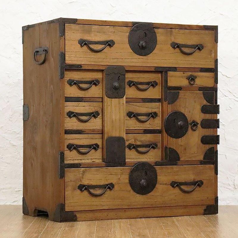 桐製 閂付き小箪笥 明治大正時代 アンティーク