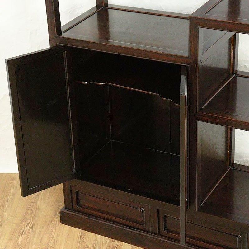 総紫檀 飾り棚 茶棚 アンティーク 和モダン家具