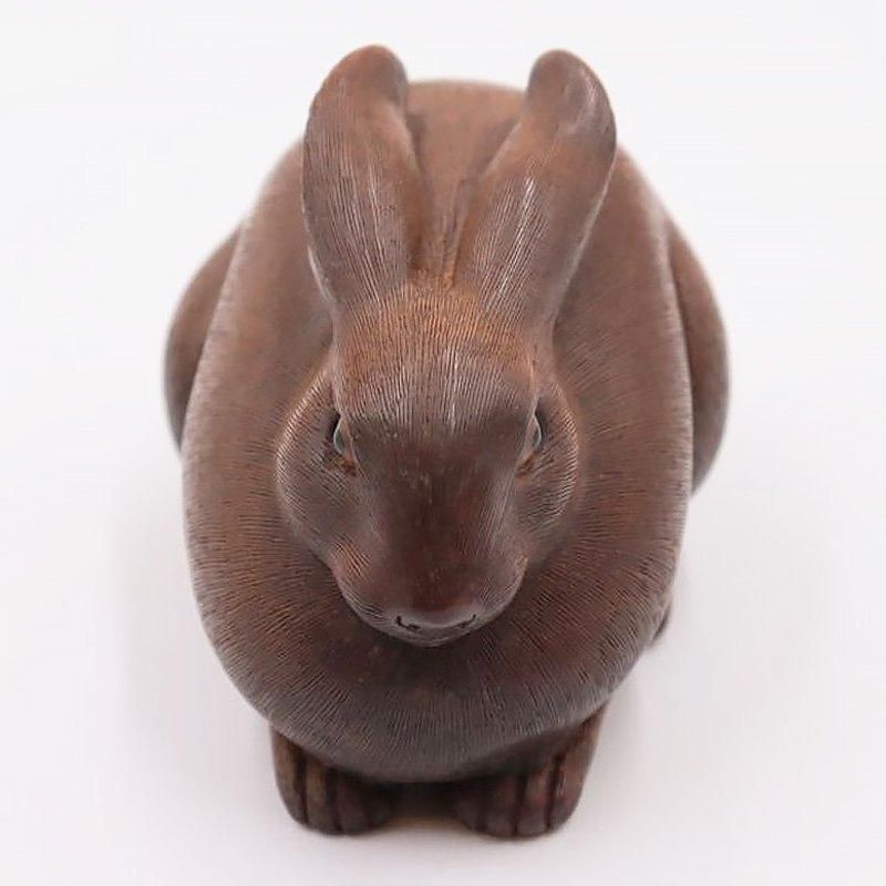 昭和初期の日本製アンティーク木彫りうさぎ