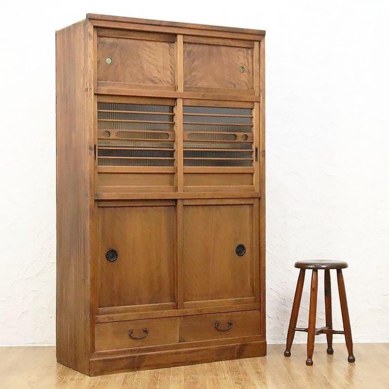 大正ロマン」アンティーク水屋箪笥 重厚な存在感