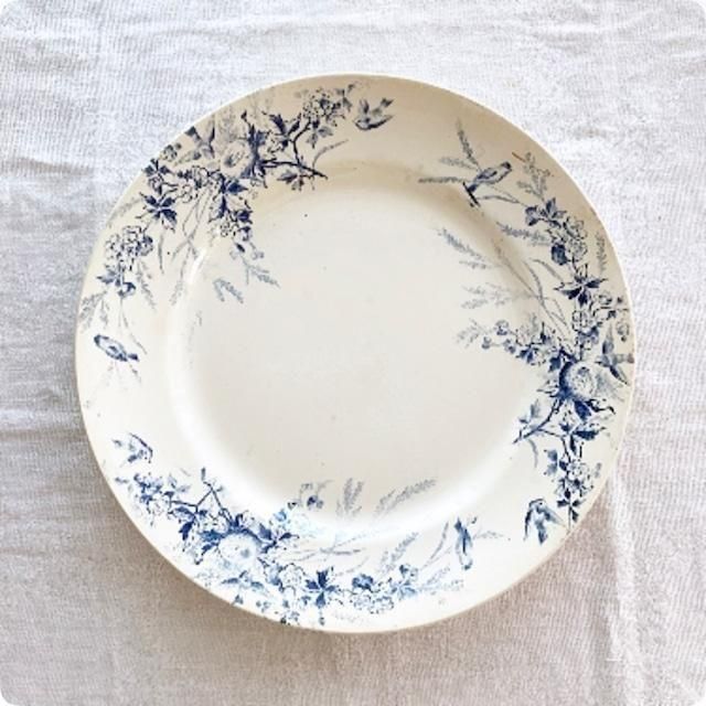 クレイユモントロー Linotte 親鳥の平皿 23センチ