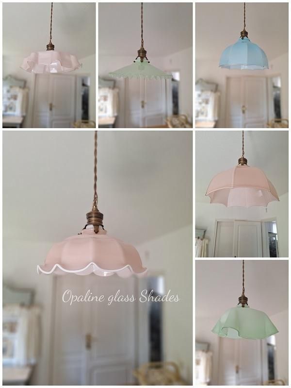 アンティークオパリンガラスシェード - アンティークモール＆蚤の市