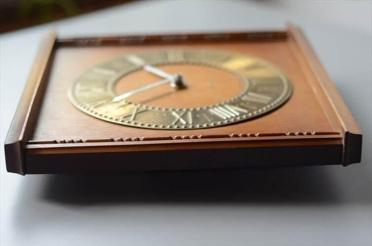 ドイツ製Schatz木製真鍮ヴィンテージ壁掛け時計