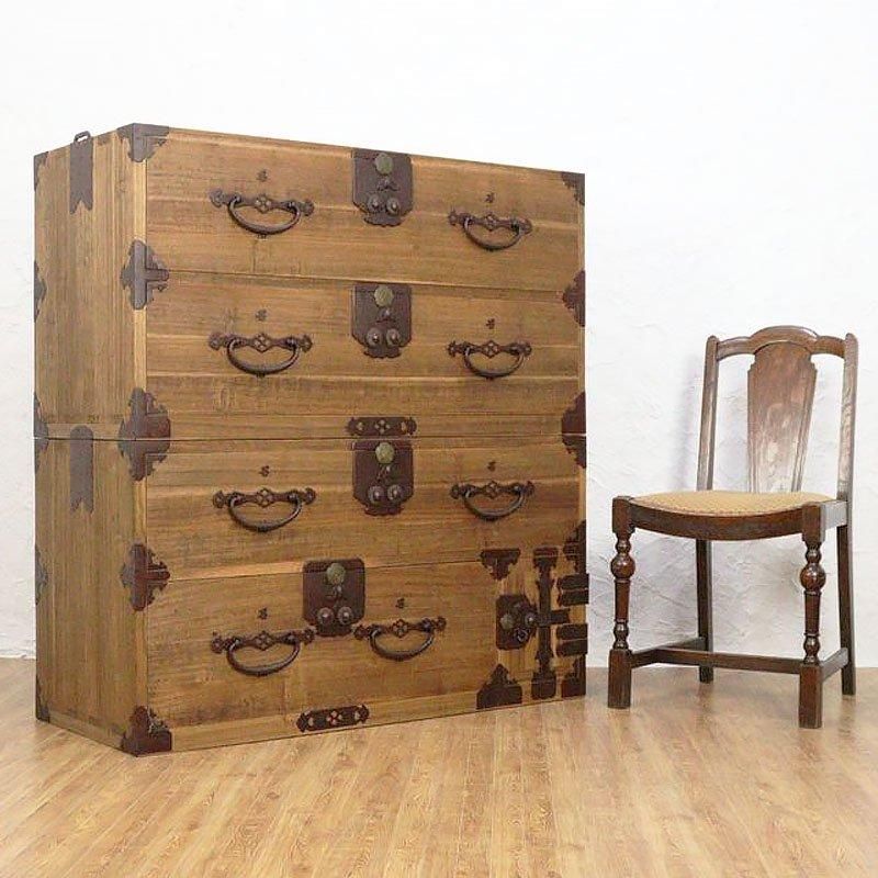 四尺 総桐 二段重ね 和箪笥 大正時代 アンティーク