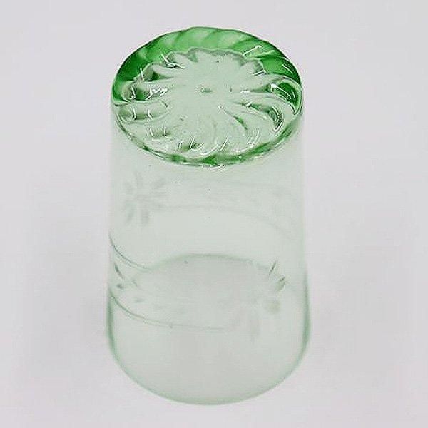 ウランガラス コップ グリーン 大正レトロ