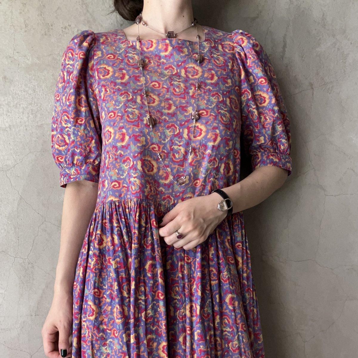 ヴィンテージ ローラアシュレイ 花柄 パフスリーブ ドレス（Vintage