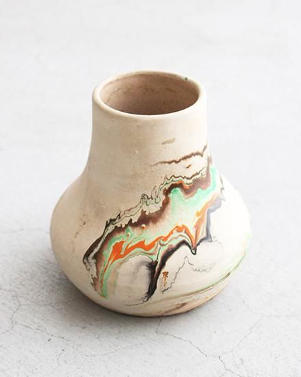 VINTAGE】Nemadji Pottery Flower Base ”Made In USA
