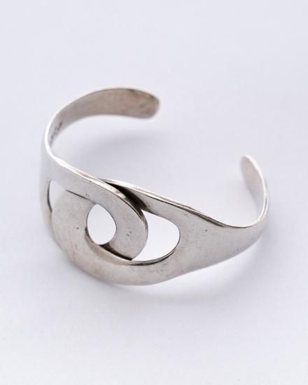 VINTAGE】70－80s Mexican Silver Modern Art Bangle