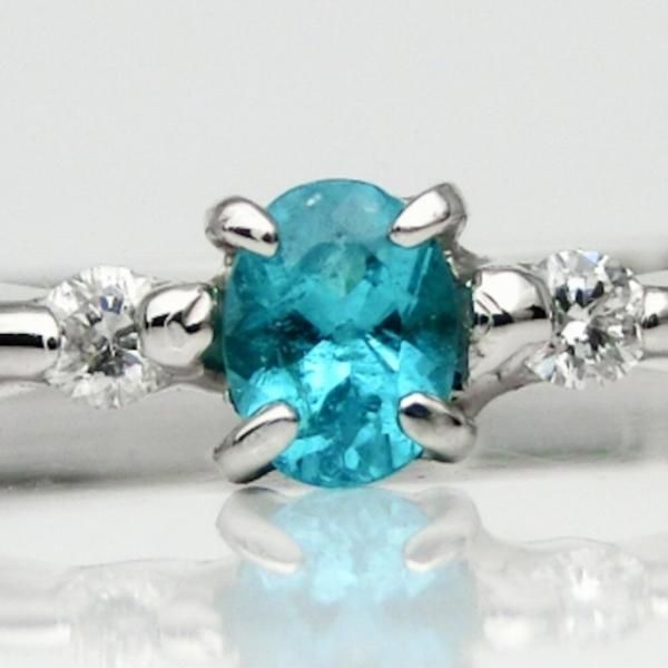 ブラジル産パライバトルマリン ダイヤモンドリング PA 0.092ct D 0.03